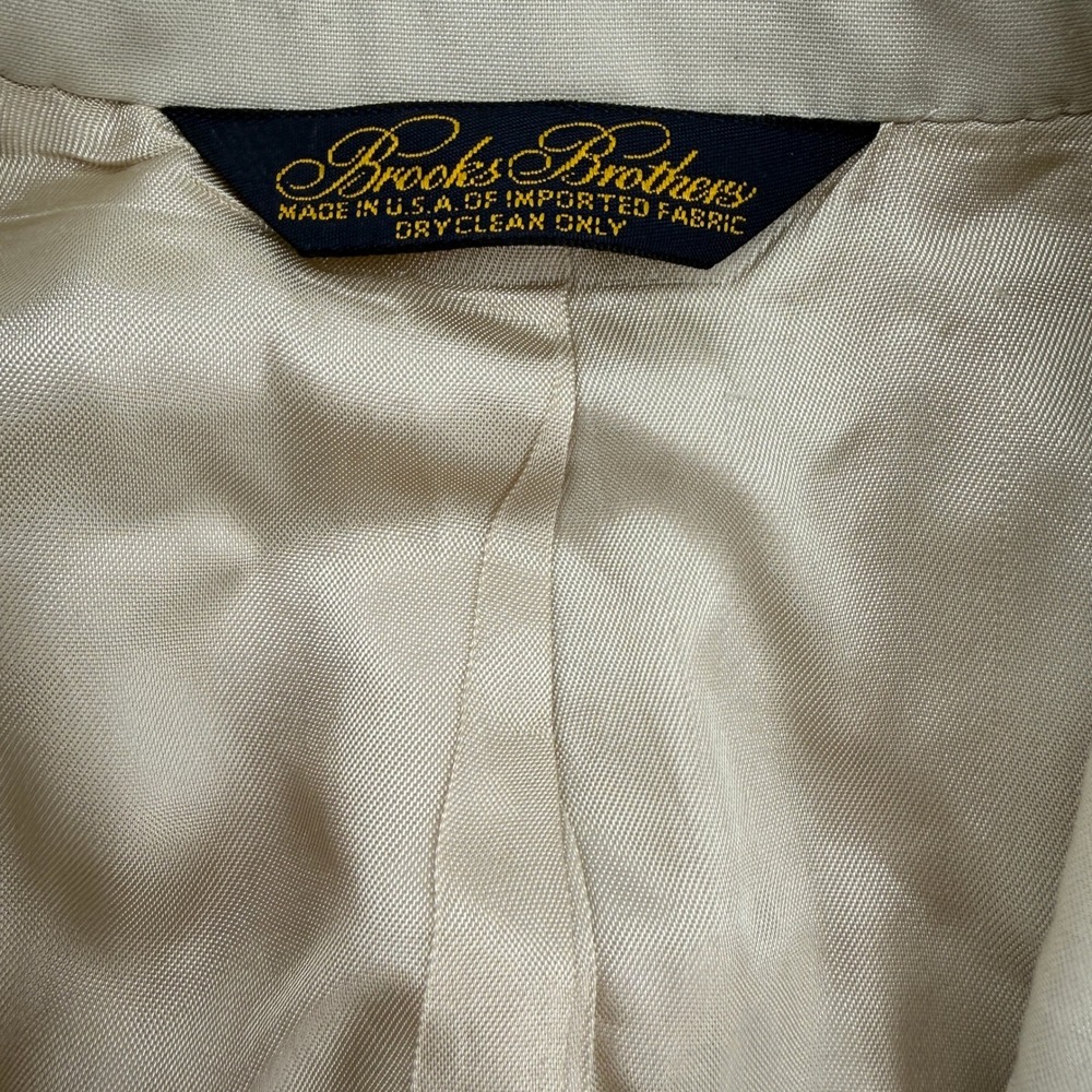 Brooks Brothers Blazer Mens 42 Beige Two Button Sport Coat Made in USA - Picture 14 of 16
